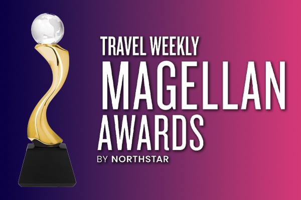 A graphic with the Magellan Award next to the text "Travel Weekly Magellan Awards by Northstar"